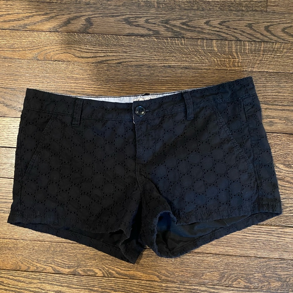 SO Black Eyelet Shorts